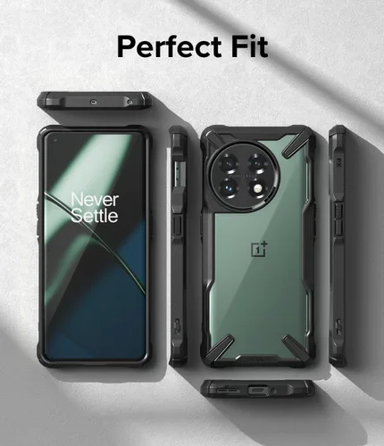 Vista 6 de Funda Ringke para OnePlus 11 5G [Fusion-X Negro] Parachoques aumentados, agarre cómodo, antideslizante, resistente, cubierta protectora a prueba