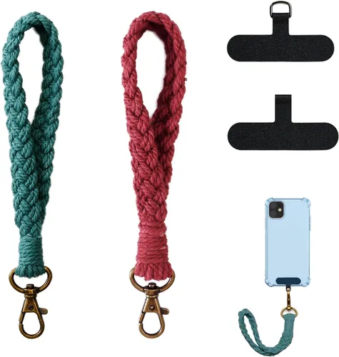 Vista 5 de 2 correas universales para teléfono celular, hechas a mano, correa de muñeca para teléfono celular, correa para mujeres y niñas (5)