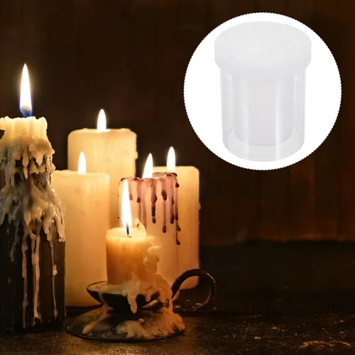 Vista 6 de HEALLILY Molde cilíndrico hueco para velas de 3.54 x 4.13 pulgadas, molde de silicona para hacer velas perfumadas y proyectos de manualidades