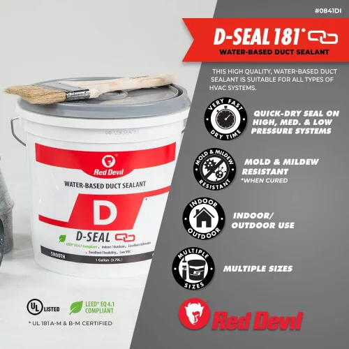Vista 4 de Red Devil 0846DS RD-DS 181 Sellador de conductos de látex acrílico, 10.1 onzas, gris, 1 paquete
