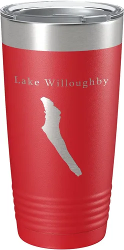 Vista 11 de Lake Willoughby Map Tumbler Travel Mug Insulated Laser Engraved Coffee Cup Vermont 20 oz Black