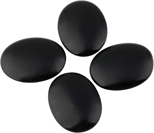 Vista 3 de SUNYIK Piedra energética ovalada, piedras pulidas para preocupaciones en el bolsillo de la palma, cristal curativo, obsidiana negra de 1.7 pulgadas