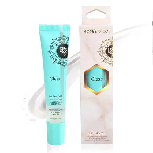 Vista 15 de Rosee - Brillo de labios vegano y libre de crueldad, maquillaje profesional, brillante de larga duración con manteca de karité, hidrata, protege