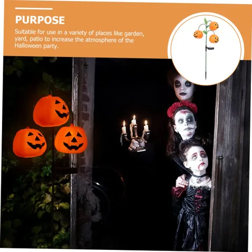 Vista 4 de NOLITOY Farol solar de calabaza para exteriores, luces LED para decoración de exteriores, luces solares de calabaza al aire libre, luz de calabaza