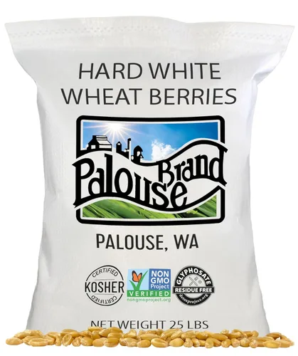 Vista 14 de Marca Palouse Certificada Libre de Residuos de Glifosato Grano de Trigo Duro Blanco 15 Libras Paquete de 3 Cultivado por una Familia