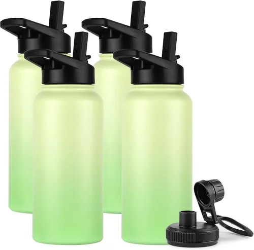 Vista 67 de DOMICARE Botella de agua para niños de 16 onzas para la escuela, de acero inoxidable, con aislamiento al vacío de doble pared, botella de agua