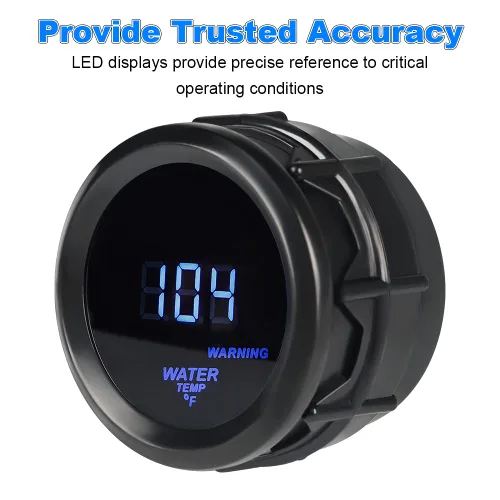 Vista 5 de WATERWICH Kit de medidor de temperatura del agua con termómetro de temperatura del agua 104-302℉ DC12V 2 pulgadas 52 mm con sensor para coche
