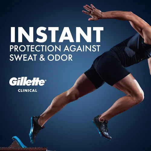 Vista 4 de Gillette Antitranspirante clínico y desodorante para hombres, protección contra el sudor y el olor 72 horas, frescura de larga duración, tecnología