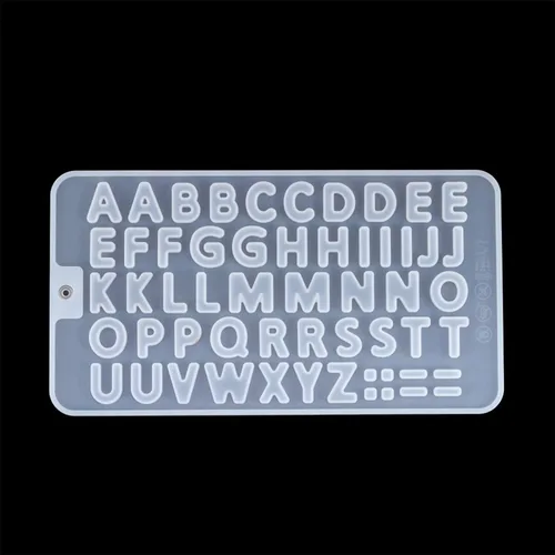 Vista 11 de 1 unidades/paquete de moldes de silicona con números del alfabeto, colgante de cristal, resina epoxi para manualidades de pasteles de chocolate