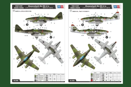 Vista 4 de Hobby Boss Messerschmitt Me 262A-1A Kit de construcción de modelo de avión