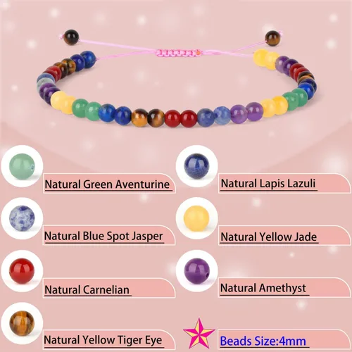 Vista 2 de LPBeads Pulsera de piedra natural hecha a mano de tamaño ajustable