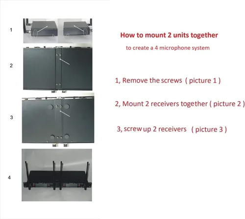 Vista 4 de GTD Audio - Micrófono inalámbrico UHF de 2 x 100 canales ajustables, rango de hasta 400 pies, sistema de karaoke para DJ con micrófonos de metal