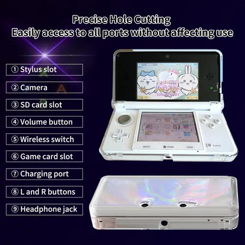 Vista 6 de OSTENT Hard Crystal Case Clear Skin Cover Shell for Nintendo 3DS