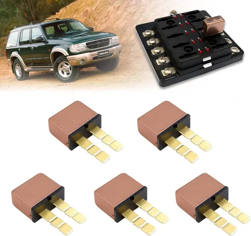 Vista 7 de Disyuntor automotriz T1 reinicio térmico, montaje enchufable con función de cierre, conexión de terminal tipo cuchilla ATC ATO (5 piezas)