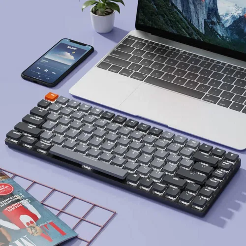 Vista 8 de Keychron K3 Versión 2, 75% de diseño, 84 teclas Teclado mecánico inalámbrico ultrafino BluetoothUSB con cable con retroiluminación blanca