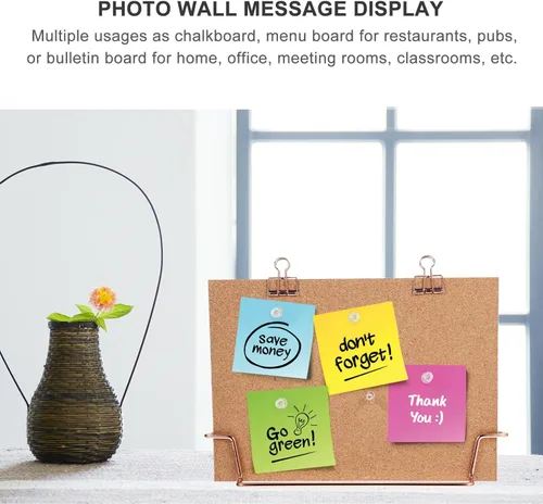Vista 8 de NUOBESTY Soporte de escritorio, 1 juego de tablero de corcho, tablero de corcho de escritorio con soporte rectangular, tablero de doble cara