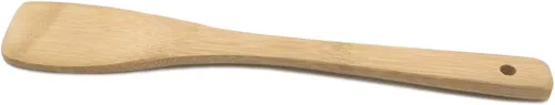 Vista 6 de 11.8 pulgadas de madera natural Turners Utensilio de bambú Herramientas de cocina de madera Cuchara Espátula Cocinar, Saltear y mezclar
