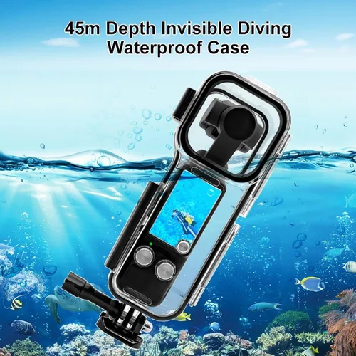 Vista 3 de PULUZ Funda de buceo para DJI Osmo Pocket 3 Funda impermeable PC carcasa protectora 147.6 ft/147 pies cubierta de buceo submarino con accesorios