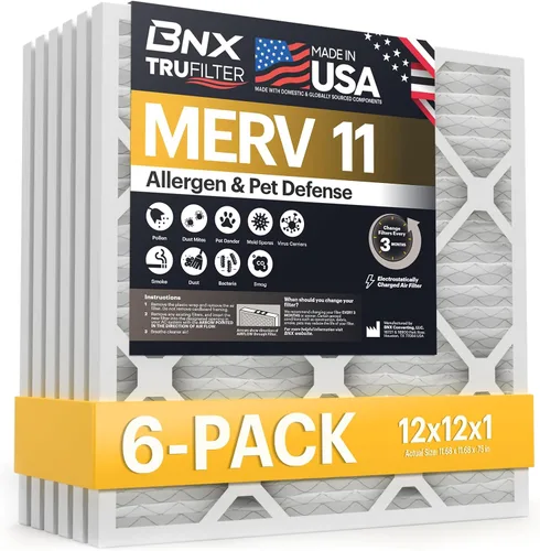 Vista 45 de BNX TruFilter - Filtro de aire MERV 11 de 10 x 10 x 1 pulgadas (paquete de 4) – Fabricado en Estados Unidos – Defensa contra Alérgenos Filtros