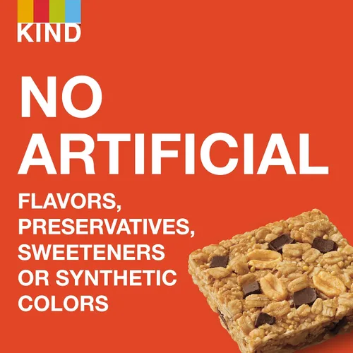Vista 9 de KIND Barras de granos saludables, mantequilla de maní, chocolate oscuro, sin OMG, sin gluten, 1.2 onzas, 5