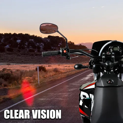 Vista 5 de DREAMIZER Espejo Negro de Motocicleta de 10mm Universal Espejos Retrovisores Laterales de Motocicleta Compatible con Street Bike Scooter Cruiser