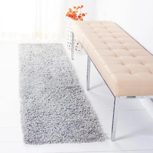 Vista 9 de SAFAVIEH - Colección August Shag, tapete decorativo, 2 x 5 pies, diseño sólido, beige, no desprende pelusa y fácil de cuidar, 1.5 pulgadas