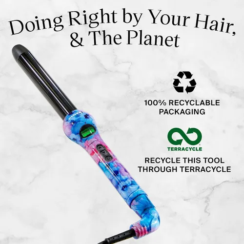 Vista 5 de Eva NYC - Rizador de pelo saludable sin clip de calor, rizador de pelo con infusión de turmalina con infrarrojo lejano, varita rizadora de cerámica