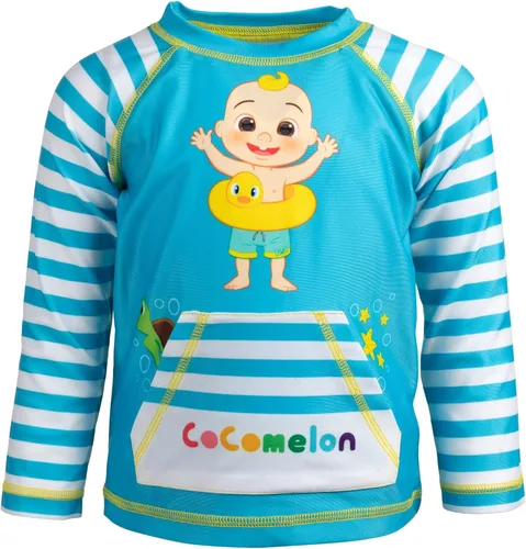 Vista 3 de CoComelon JJ Raglan - Conjunto de camisa de natación y parte inferior de natación de manga larga
