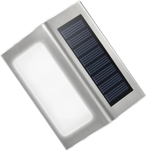 Vista 2 de jojofuny 2 lámparas de pared alimentadas por energía solar, 2 luces LED para exteriores, impermeables, para escaleras, patio, porche, jardín