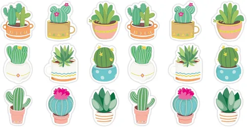 Vista 8 de Outus 27 piezas de notas adhesivas de cactus con forma de suculentas, 9