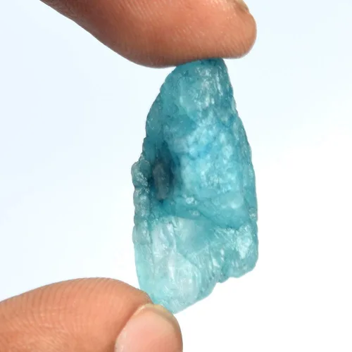 Vista 4 de Cristal curativo de aguamarina azul cielo, 22.00 qt aguamarina cruda natural, piedra preciosa áspera sin cortar, Gema, Brasil - Aguamarina