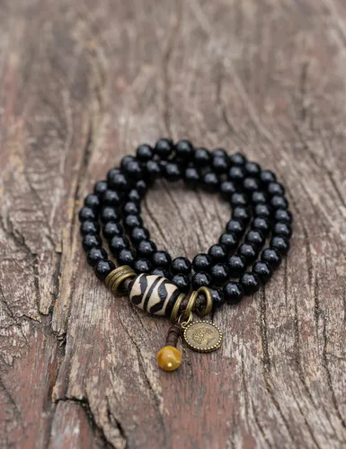 Vista 7 de Misfrss Pulsera bohemia con cuentas verdes para hombre, diseño de árbol de la vida, curación de ansiedad, joyería para hombre, joyería de piedra