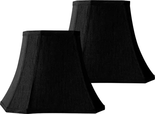 Vista 12 de GO&SO Pantalla de lámpara de esquina de corte cuadrado, 8x14x11 pulgadas, pantalla mediana para lámpara de mesa beige, tela natural hecha a mano
