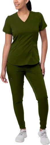 Vista 28 de Adar Pro - Conjunto de uniforme médico atlético moderno para mujer Tela elástica en 4 direcciones, resistente al olor y a las arrugas, ajuste a