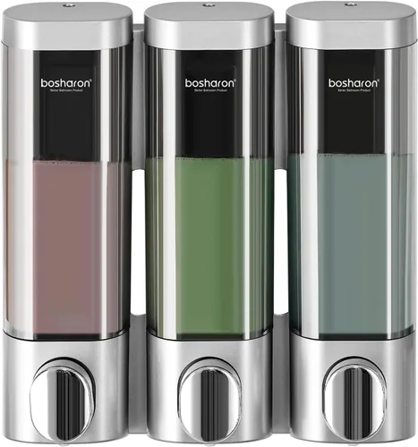 Vista 11 de Dispensador de jabón de ducha 2 en 1, dispensador de champú y acondicionador de cámara de 10.1 fl oz, dispensador de champú para ducha montado