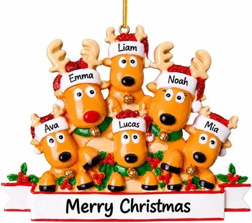 Vista 10 de Bemaystar 2025 Adornos Personalizados de Primer Navidad del Bebé - Adornos de Navidad de Resina Hechos a Mano con Nombre y Año - Adornos de Navidad