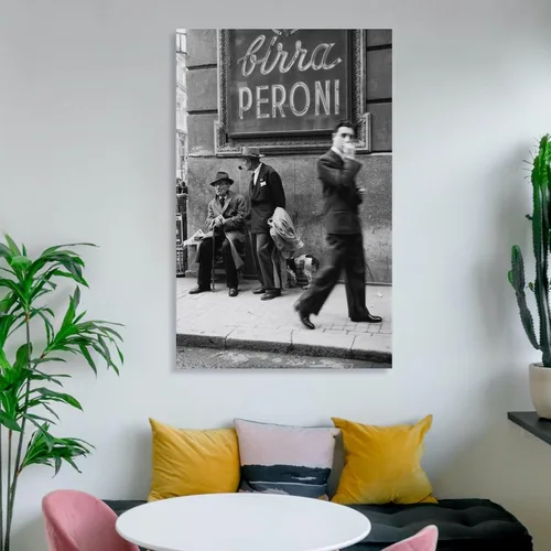 Vista 6 de AAHARYA Póster vintage de calle italiana en blanco y negro, arte de pared, lienzo para pared, pintura en lienzo, póster de arte de pared