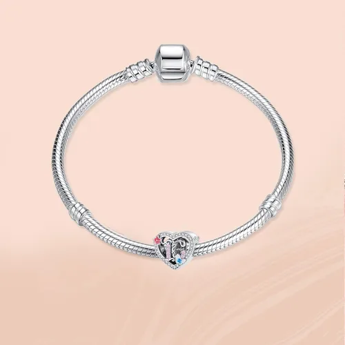 Vista 2 de Annmors 925 Sterling Silver Charms 15 16 18 21 30 40 50 60 Years Love Birthday Charm fit European Bracelet,Number Charms with 5A Cubic Zirconia