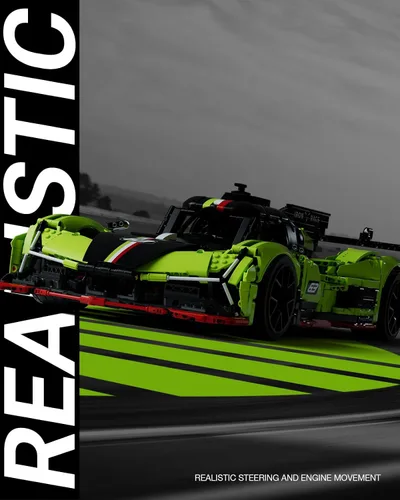 Vista 3 de Nifeliz S63 Hypercar - Juego de construcción de modelo de coche, modelo de carreras coleccionable a escala 1:8 para adultos, modelo de coche