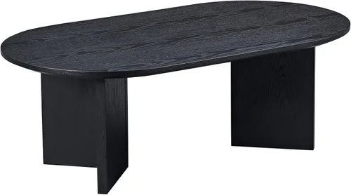 Vista 8 de KEVINSPACE W39.37 Mesa de centro ovalada para sala de estar Casa Moderna Mesa de café con diseño Patas de mesa de centro de madera Mesa de té 39.37