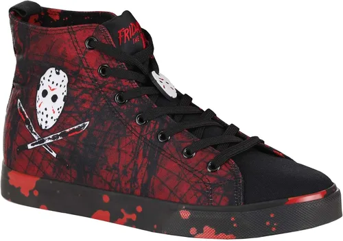 Vista 5 de Viernes 13th Jason High Top Tenis para adultos, Rojo