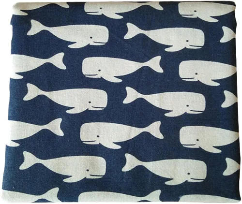Vista 4 de Caixia - Bolsa de la compra para mujer de algodón con estampado de ballena