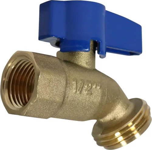 Vista 2 de XFITTING - Manguera roscada hembra de 1/2 pulgada x 3/4 pulgadas, manguera roscada Bibb sin torceduras, 1/4 de vuelta, latón, agua o aceite