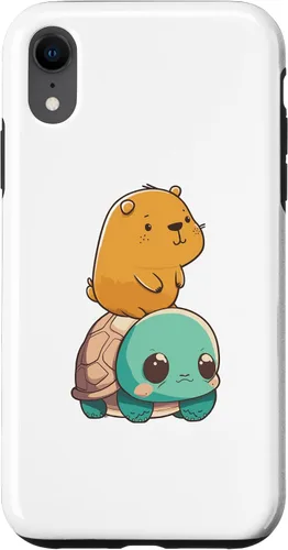Vista 8 de Funda para iPhone 15 con diseño de tortuga y conejillo de indias para hombres, mujeres y niños