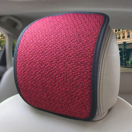 Vista 7 de Paquete de 2 fundas para reposacabezas de asiento de automóvil, flexible, transpirable, elástico, ajuste universal para todos los accesorios Beige