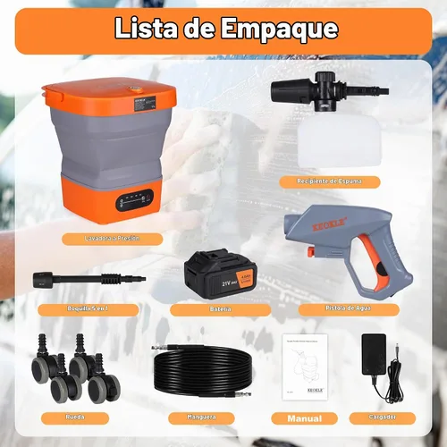 Vista 2 de Lavadora inalámbrica con manguera de 16 pies