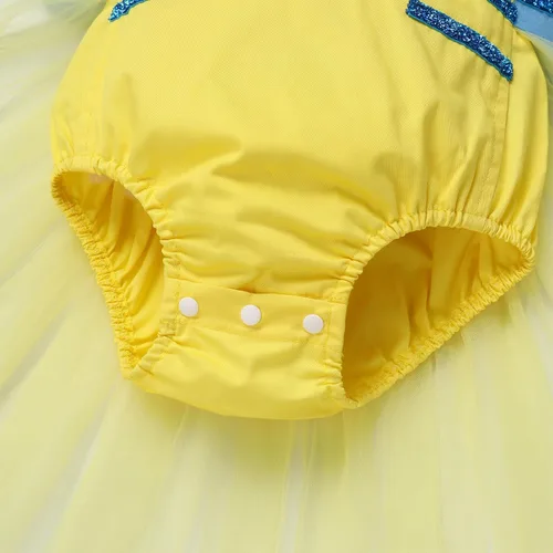 Vista 6 de ODASDO Conjunto de ropa de 2 piezas para bebé niña para primer cumpleaños con encaje y tutú de tul con diadema, conjunto de ropa de 2 piezas