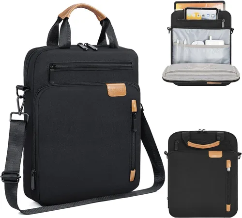 Vista 11 de TORIBIO Funda acolchada para portátil de 15 pulgadas Gris