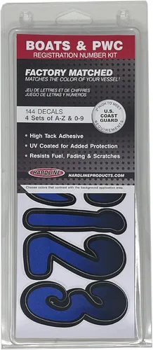 Vista 6 de Kit de registro número de fábrica, color azul y negro de Hardline Products Azul Metálico - Negro