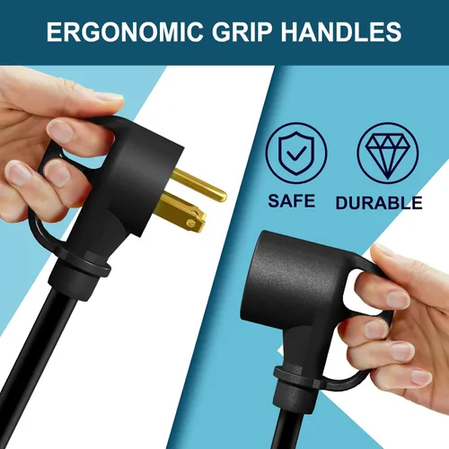 Vista 3 de STRIGHT Cable de Extensión para RV de 10 Pies 30 Amp, Cable de Extensión de Energía para RV NEMA TT-30P Macho a TT-30R Hembra Trabajo Pesado Calibre